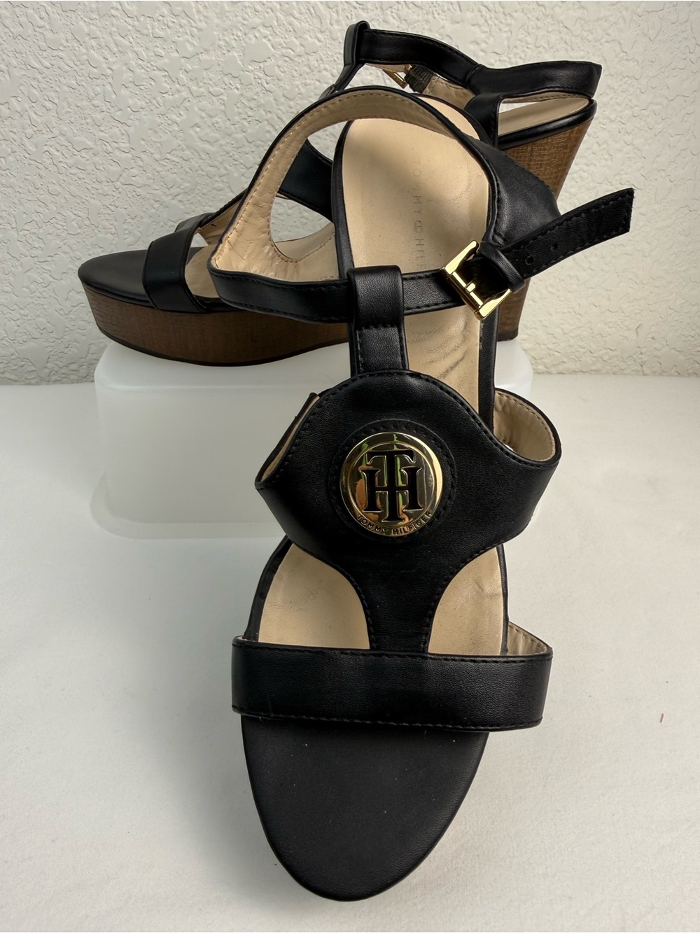 Tommy‎ Hilfiger | Kaydin | Platform Wedge Sandals | Black | 9.5M